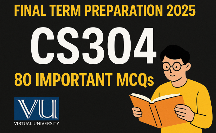 CS304 Final Term Past Papers Solved MCQs Virtual University