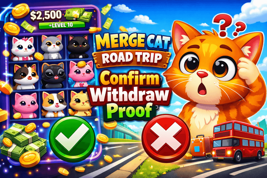 How To Earn and Withdraw Cash from Merge Cats Game